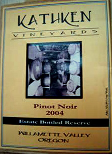 Kathken Vineyards Estate Reserve Pinot Noir