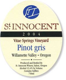 Pinot Gris, Vitae Springs Vineyard