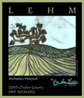 "LEHM" Dry Riesling (Michaela's Vineyard) - Columbia Valley