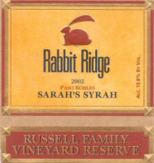 Rabbit Ridge Paso Robles Reserve Sarah's Syrah