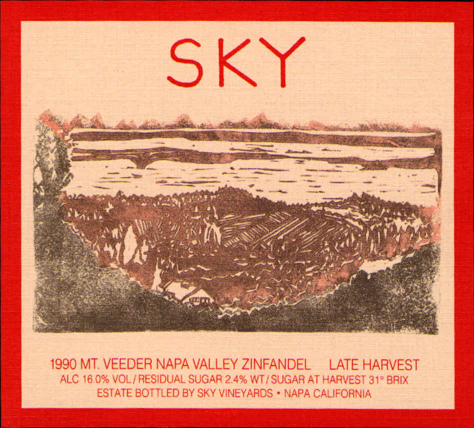 1990 Sky Late Harvest Zinfandel