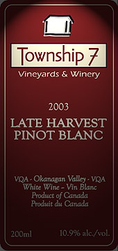Late Harvest Pinot Blanc VQA