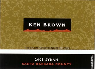 Ken Brown Syrah, Santa Barbara County